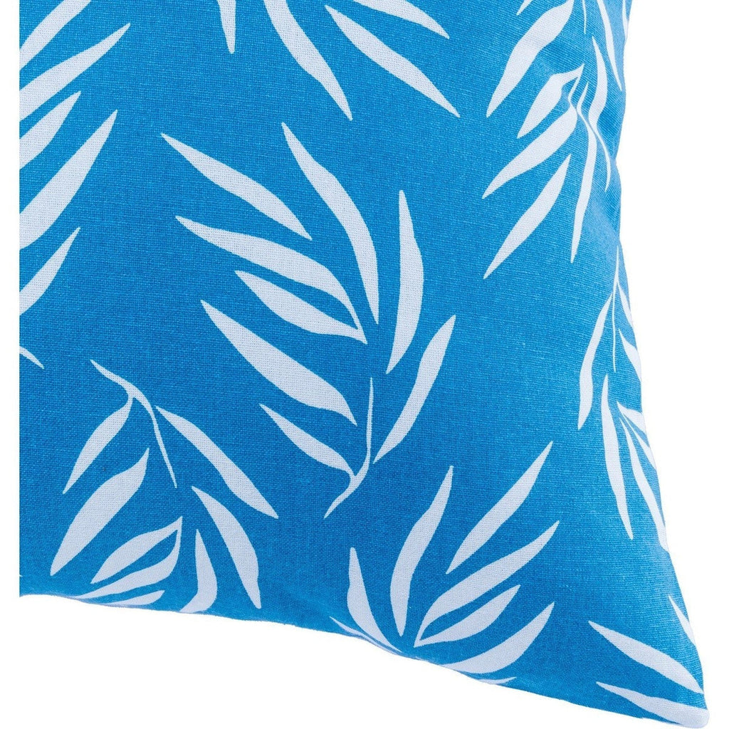 Funda de cojín de algodón para exteriores Foliage - Azul
