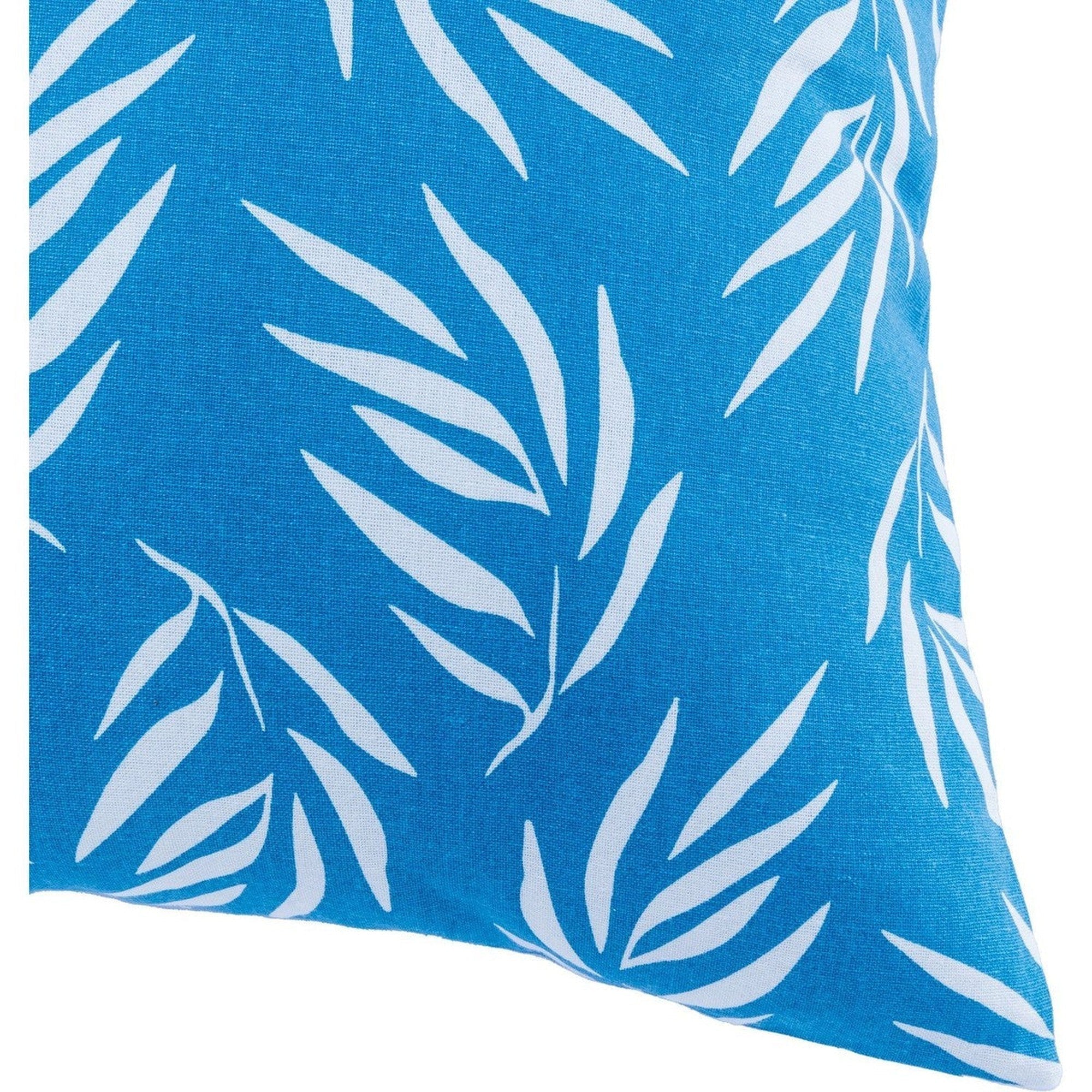 Funda de cojín de algodón para exteriores Foliage - Azul