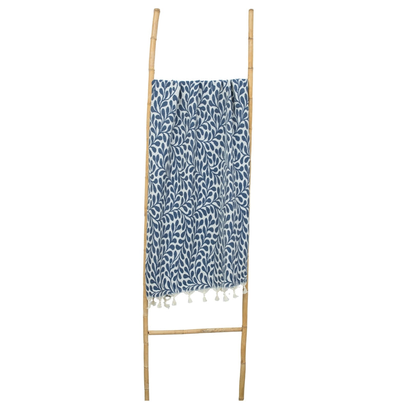 Jacquard Fouta - Cotton - Denim Blue - Leaf