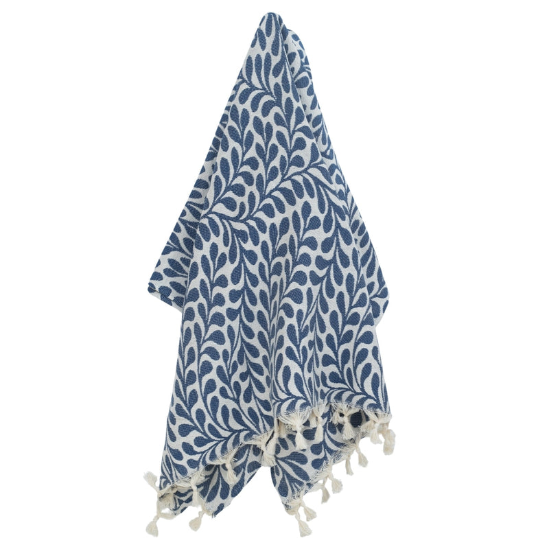 Jacquard Fouta - Cotton - Denim Blue - Leaf
