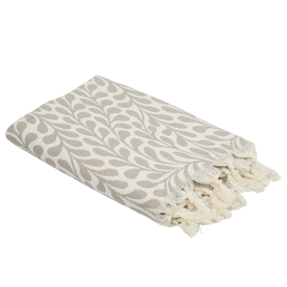 Jacquard Fouta - Cotton - Light Taupe - Leaf