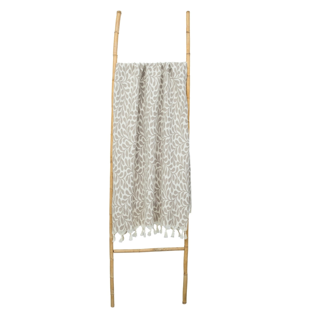 Jacquard Fouta - Cotton - Light Taupe - Leaf