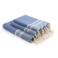 Foutas De Bain (1+2) Coton 100X200+2(50X80) Stockholm Bleu Grec / Blanc
