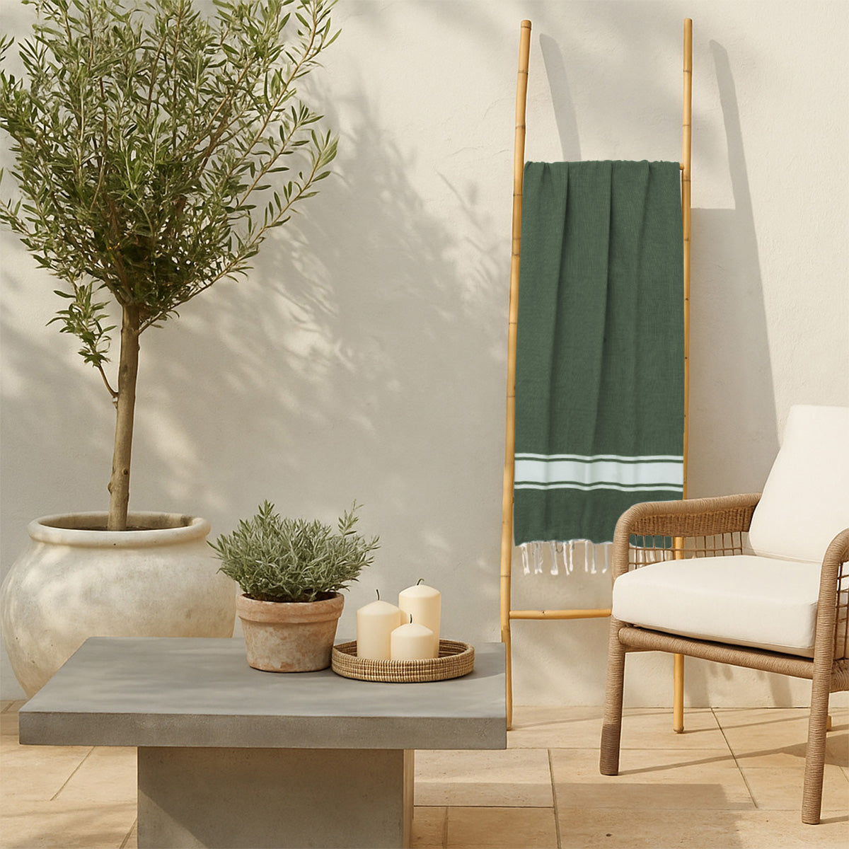 Fouta - Algodón - Verde Oliva - St Tropez