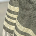 Honeycomb cotton fouta 100x200 HAMPTONS khaki green / gold