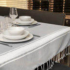 Nappe coton 150x250 ST TROPEZ gris perle