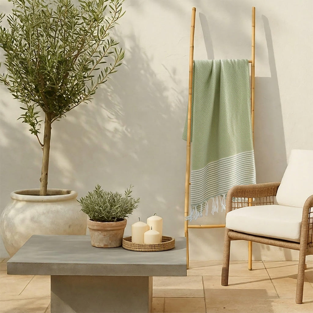 Ibiza - Fouta Nid D'Abeille - Vert Amande