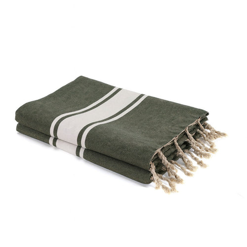 Fouta XXL - Coton - Vert Kaki - St Tropez