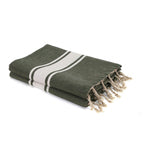 Fouta XXL coton 200x200 ST TROPEZ vert kaki