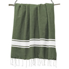 Fouta XXL coton 200x200 ST TROPEZ vert kaki