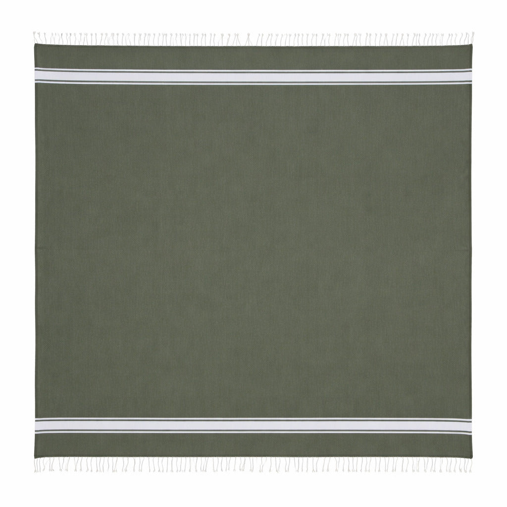 Fouta XXL coton 200x200 ST TROPEZ vert kaki