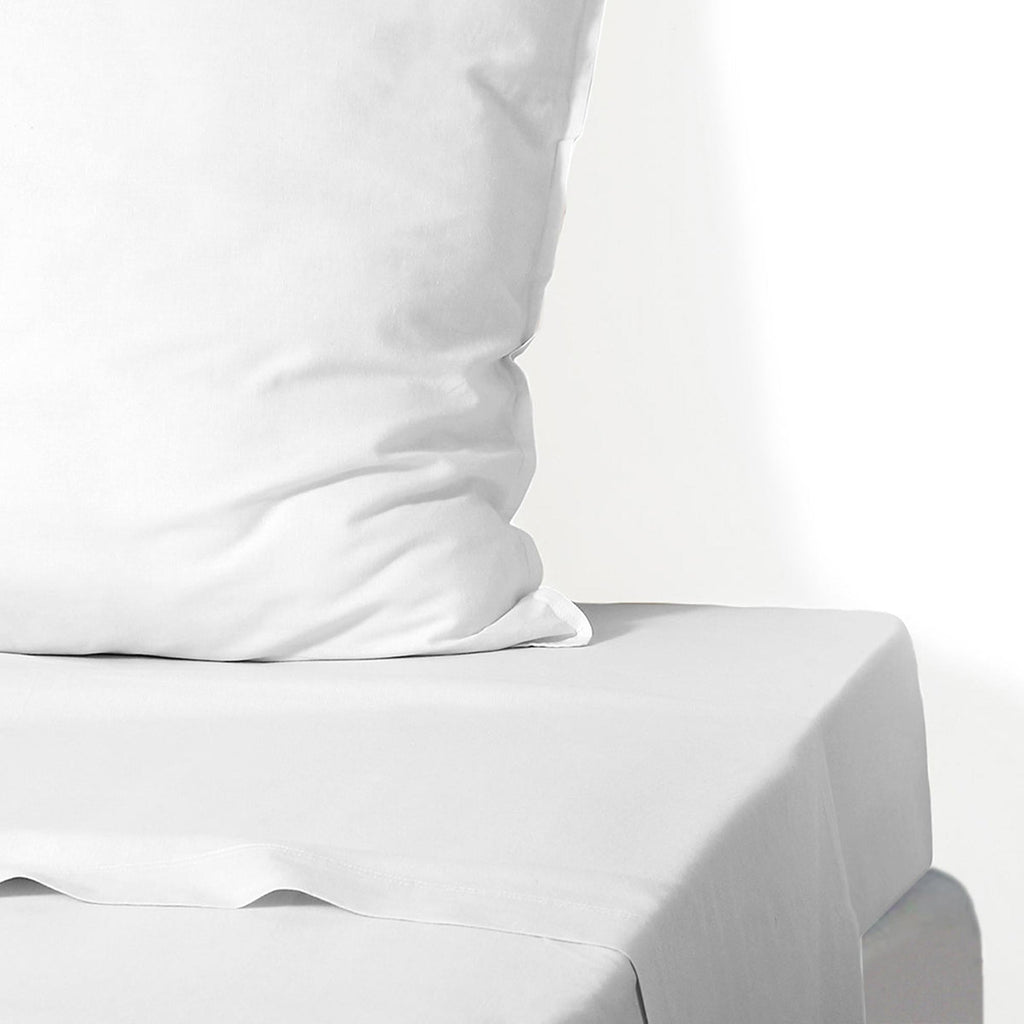 Nina - Drap Plat - Percale De Coton - Blanc