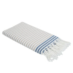 Fouta Pareo - Algodón - Beige / Azul Denim - Bora Bora