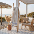 Fouta Pareo - Algodón - Beige / Azul Denim - Bora Bora