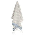 Fouta Pareo - Algodón - Beige / Azul Denim - Bora Bora