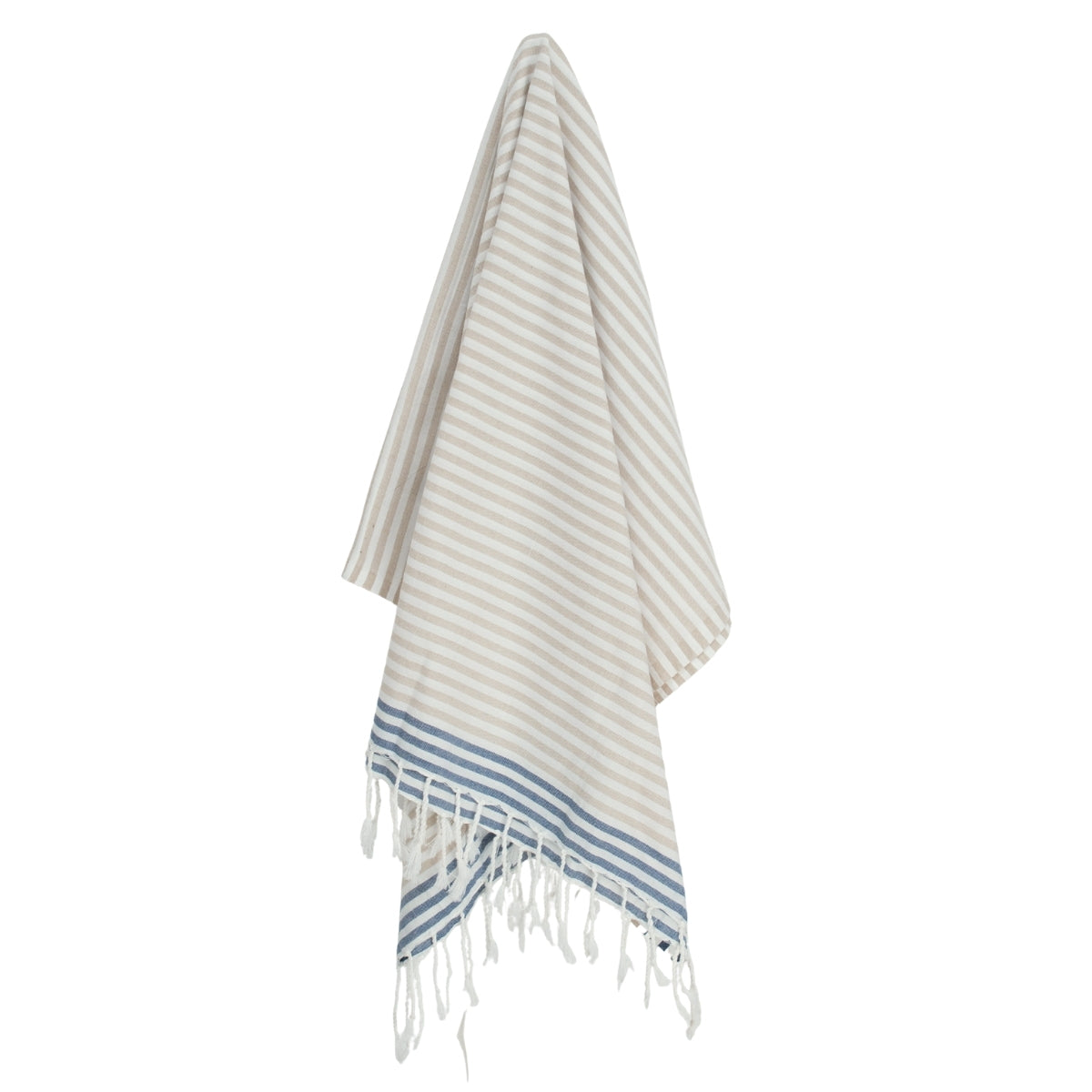 Fouta Pareo - Algodón - Beige / Azul Denim - Bora Bora