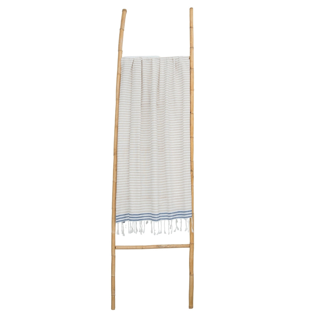 Fouta Pareo - Algodón - Beige / Azul Denim - Bora Bora