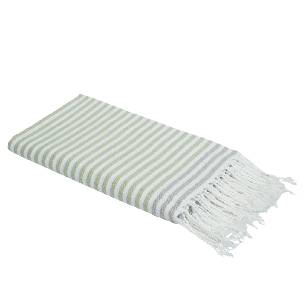Fouta Pareo - Algodón - Verde Almendra / Taupe Claro - Bora Bora