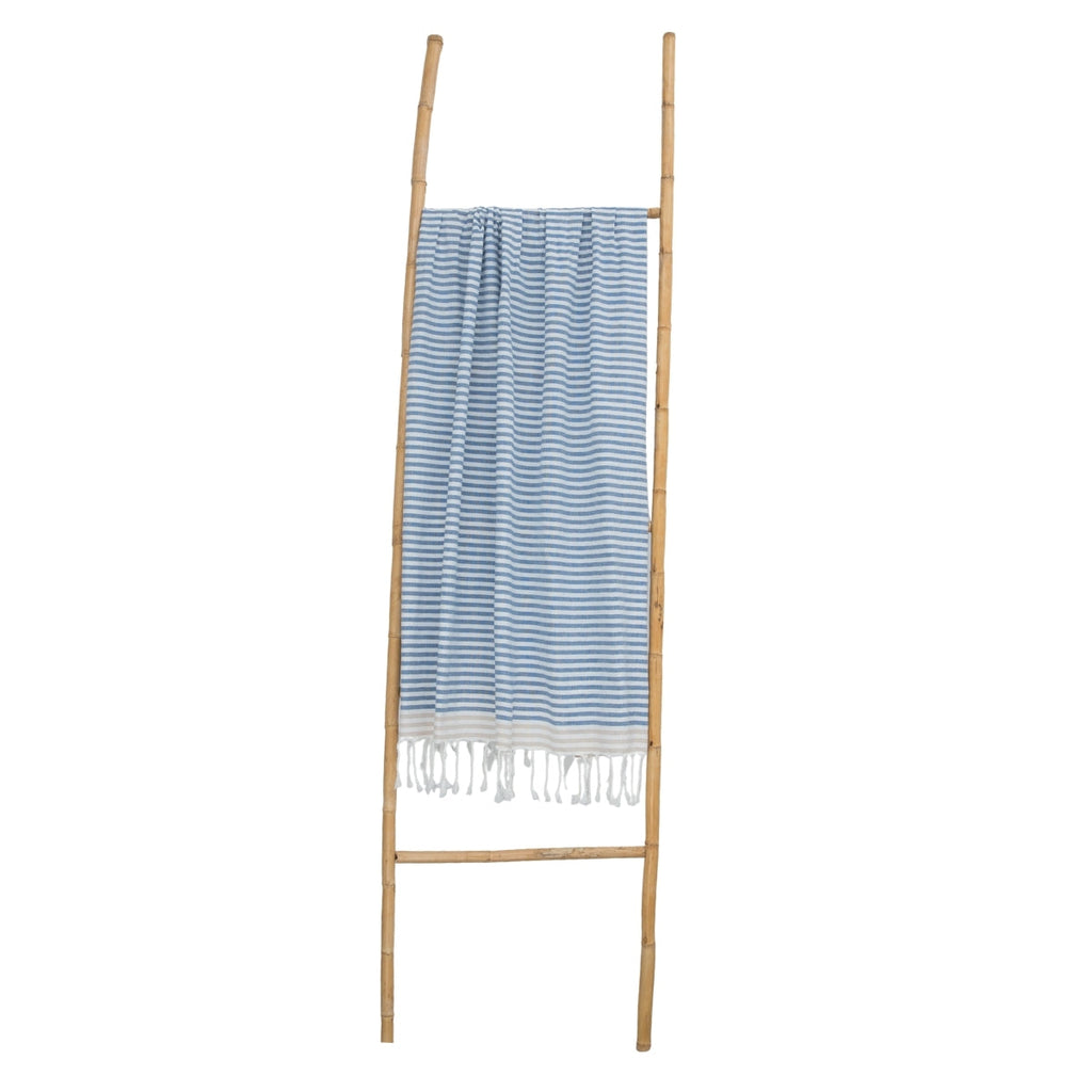 Fouta Pareo - Algodón - Azul Tormenta / Beige - Bora Bora