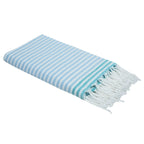 Fouta Pareo - Algodón - Azul Pálido / Verde Turquesa - Bora Bora