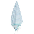 Fouta Pareo - Algodón - Azul Pálido / Verde Turquesa - Bora Bora