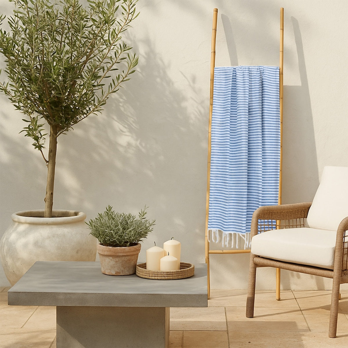 Fidji - Fouta Paréo - Bleu Grec