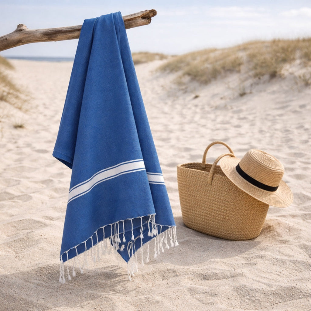 Fouta Coton 100X200 Marsa Bleu Grec