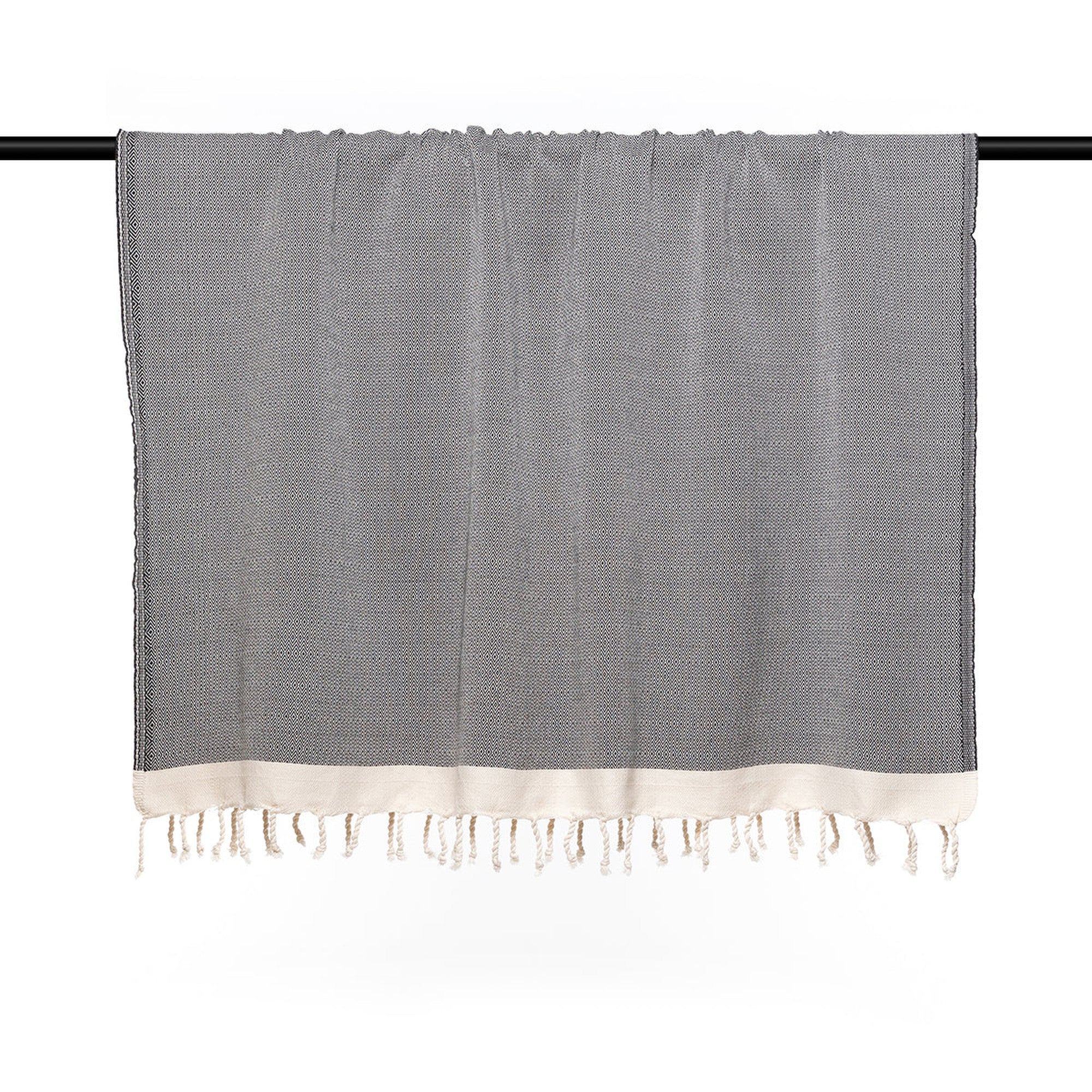 Courchevel - Throw - Cotton - Black/Ecru