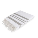 Cotton tablecloth 170x170 HAMPTONS white / silver