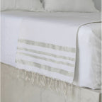 Cotton tablecloth 170x170 HAMPTONS white / silver