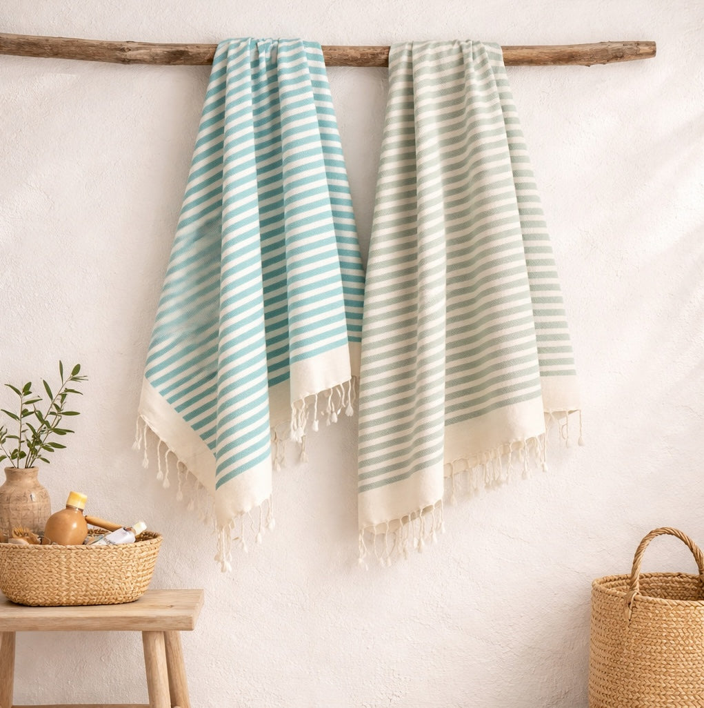 Set of 2 Foutas - Cotton - Les Verts - Hossegor