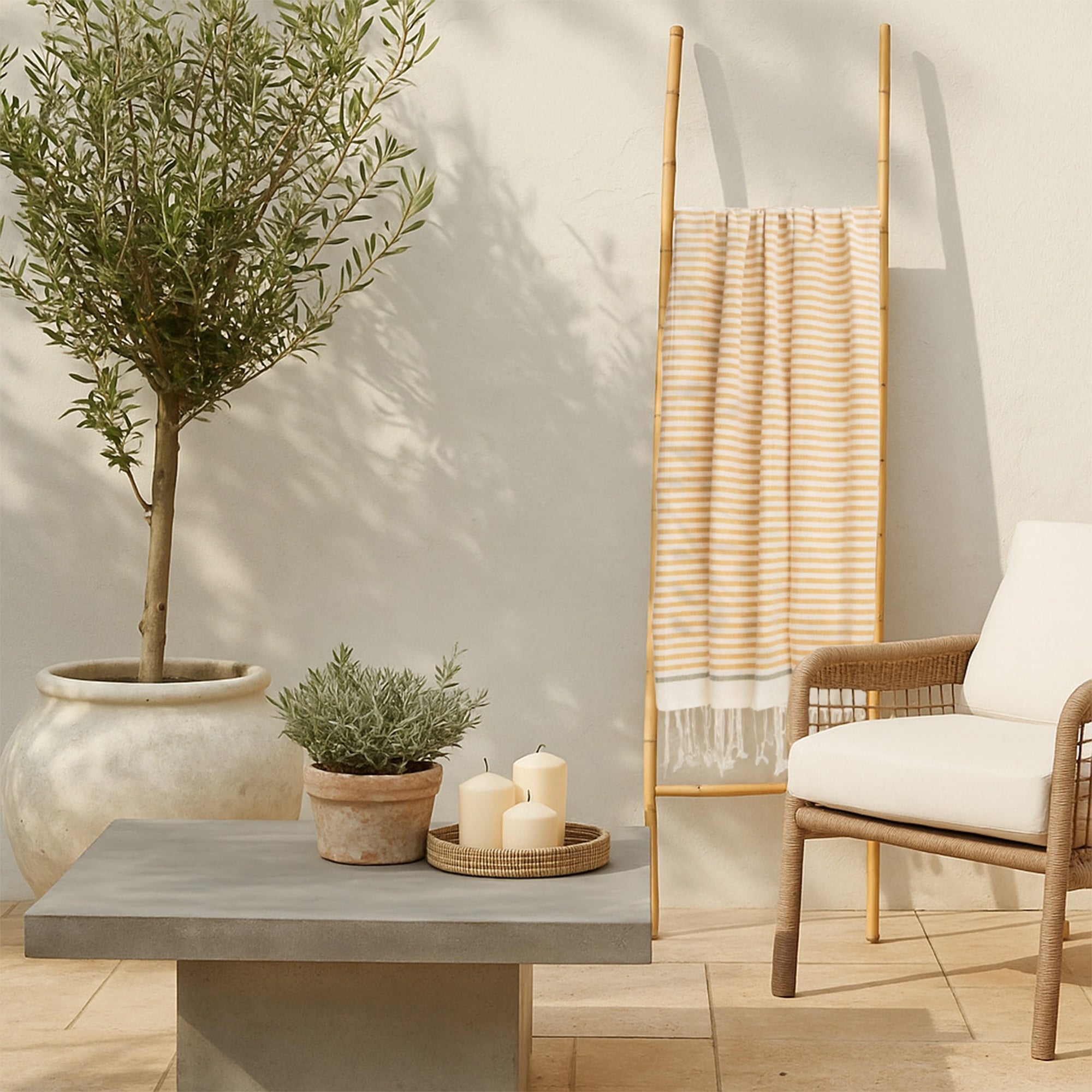Fouta - Cotton - Mustard Yellow / Lime - Biarritz