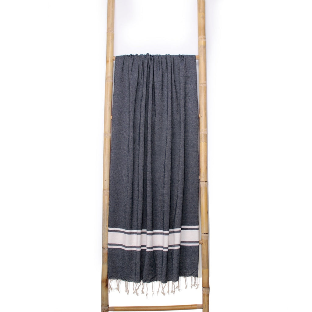 Fouta Xxl Coton 200X200 St Tropez Bleu Jean