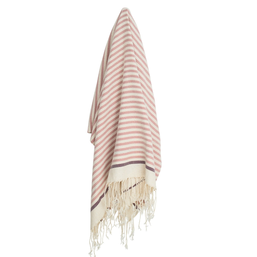 Fouta - Cotton - Powder Pink / Plum - Biarritz