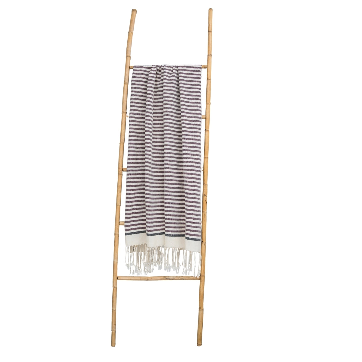 Fouta coton 100x200 BIARRITZ prune / noir