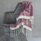 Courchevel - Throw - Cotton - Red/Ecru