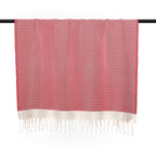 Courchevel - Throw - Cotton - Red/Ecru