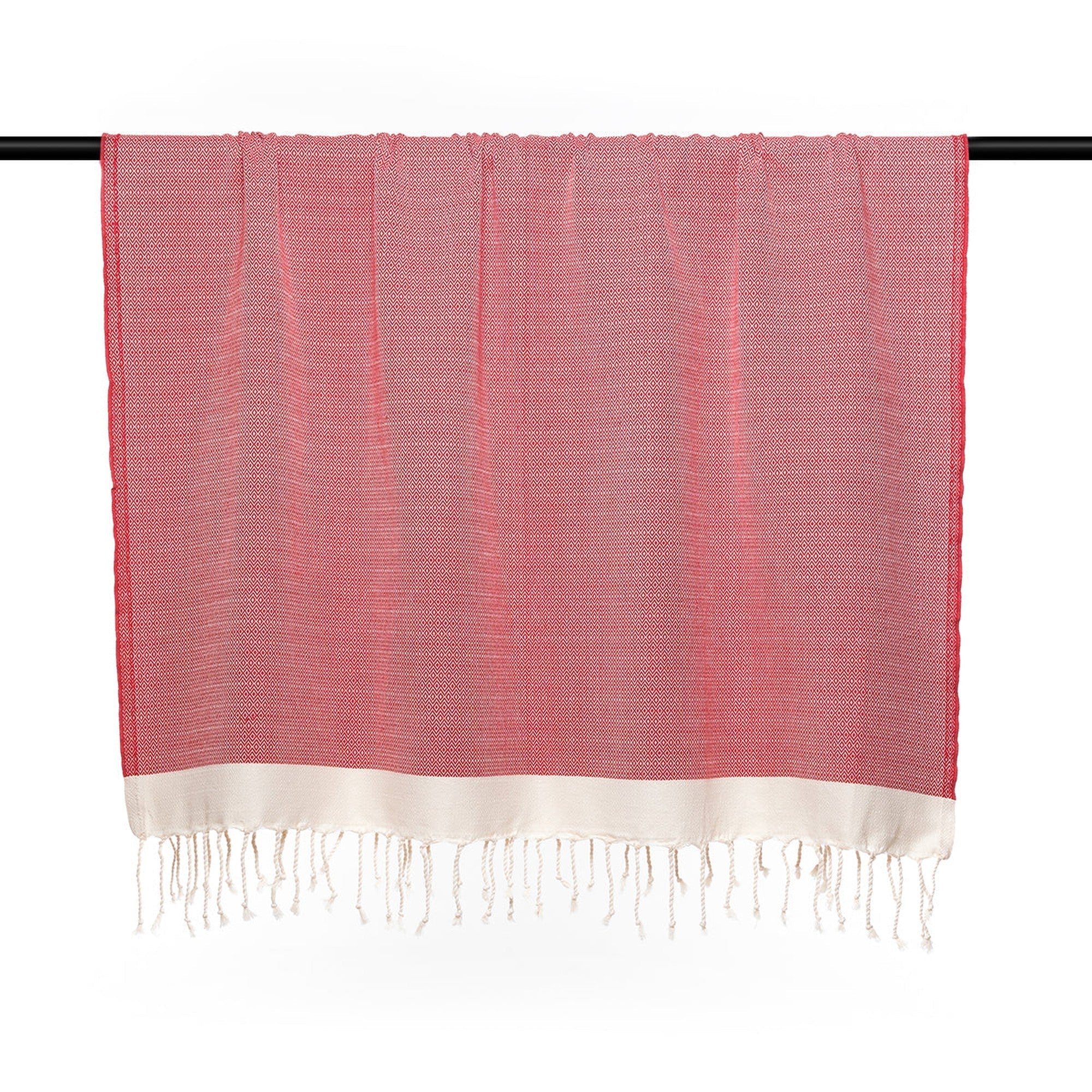 Courchevel - Throw - Cotton - Red/Ecru