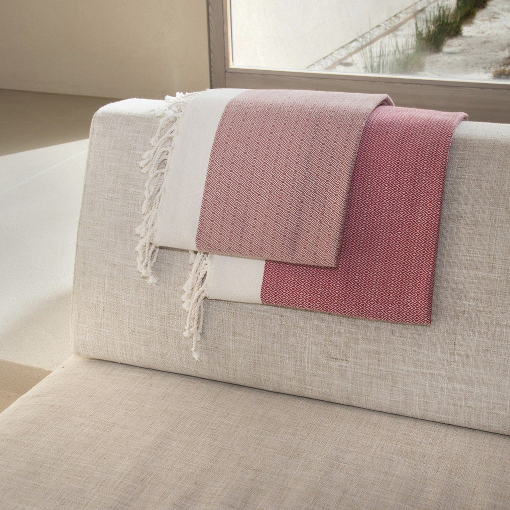 Courchevel - Throw - Cotton - Red/Ecru