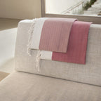 Courchevel - Throw - Cotton - Red/Ecru