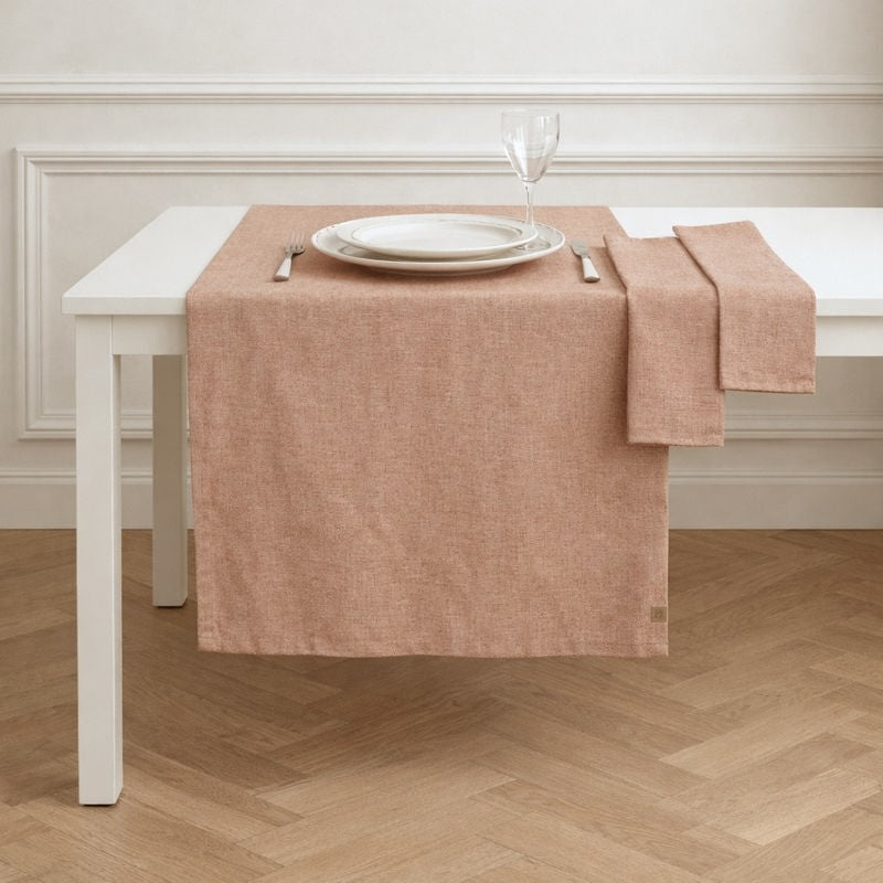 Colette - Chemin De Table + 4 Serviettes - Rouge Tomette