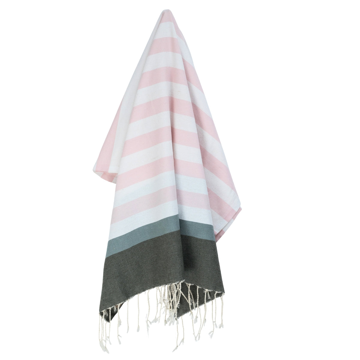 Fouta Tricolor - Algodón - Rosa Pálido / Salvia / Caqui - Arcachon