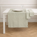Colette - Chemin De Table + 4 Serviettes - Vert Olive