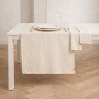 Colette - Chemin De Table + 4 Serviettes - Taupe Clair