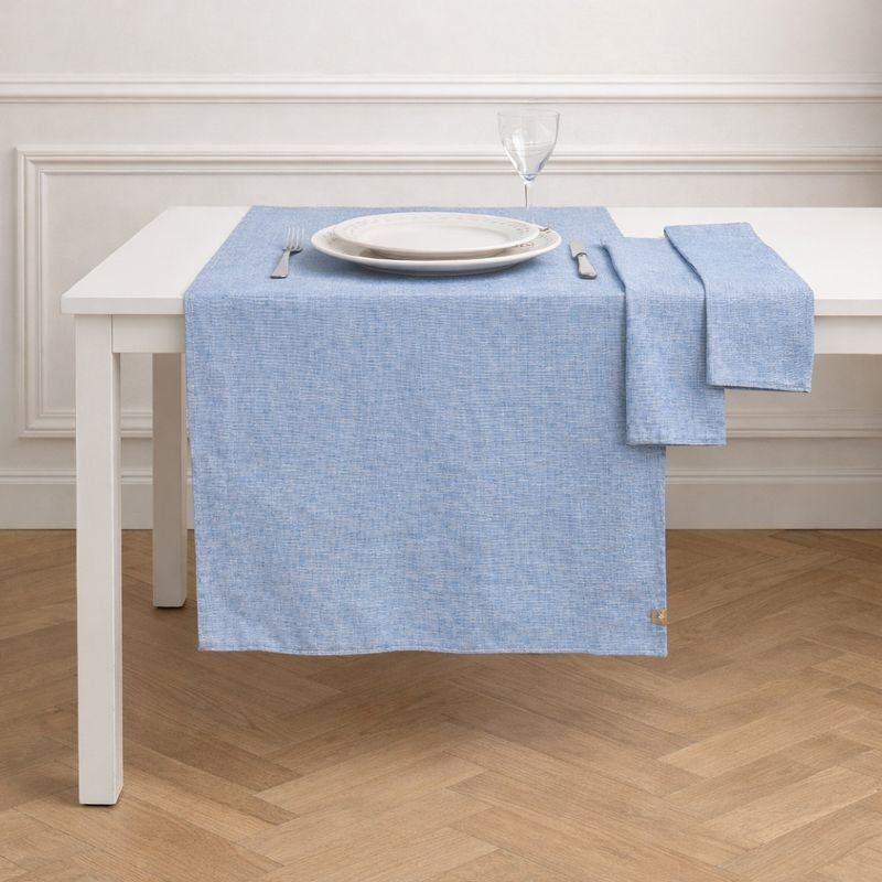 Colette - Chemin De Table - Bleu Grec