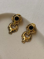 Pendientes Vintage - Colgantes Diseño Barroco Y Strass Negro