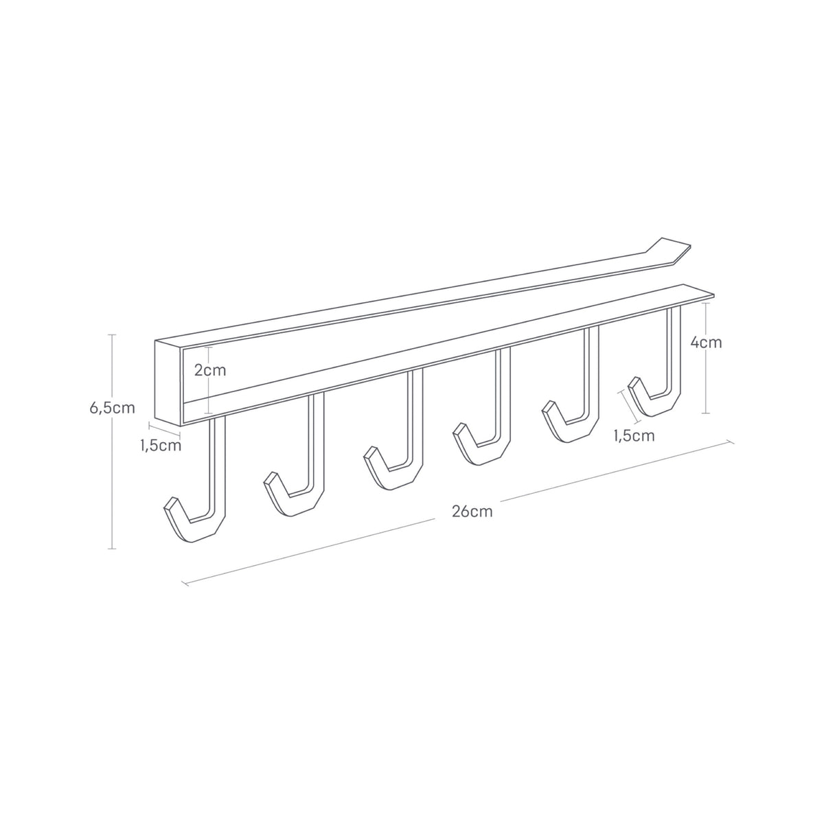 Under-Shelf Utensil Hooks - Tower - White
