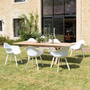 Malo - Lot De 6 Fauteuils Jardin - Plastique Polypropylène/Aluminium - Blanc