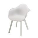 Malo - Lot De 6 Fauteuils Jardin - Plastique Polypropylène/Aluminium - Blanc