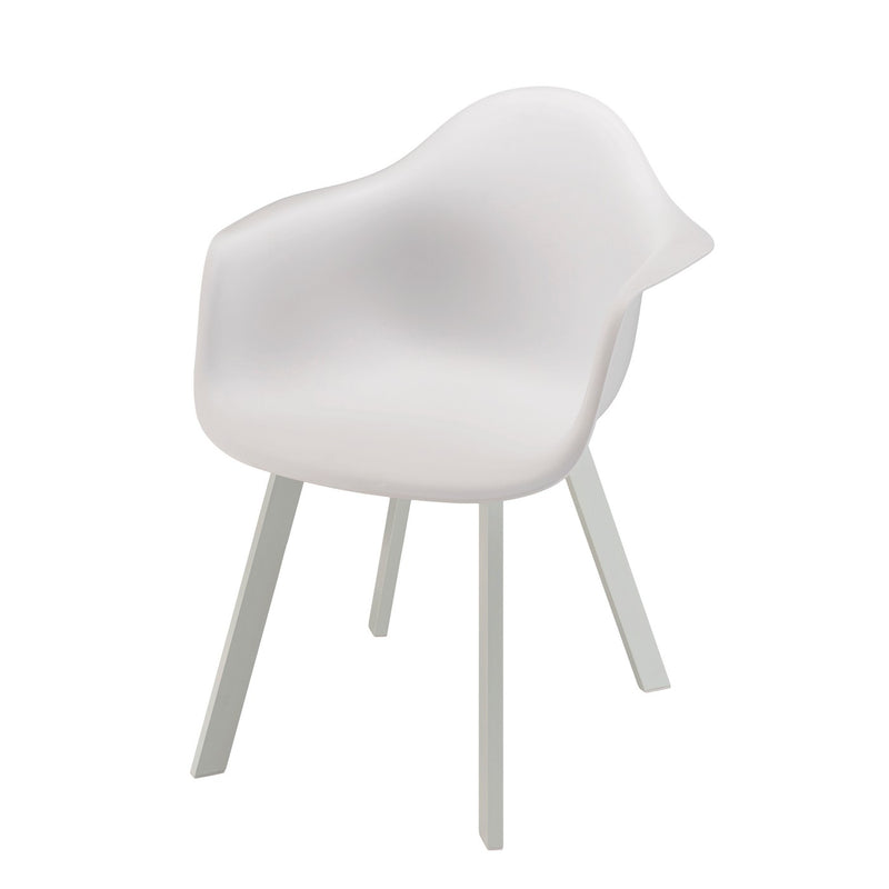 Malo - Lot De 6 Fauteuils Jardin - Plastique Polypropylène/Aluminium - Blanc